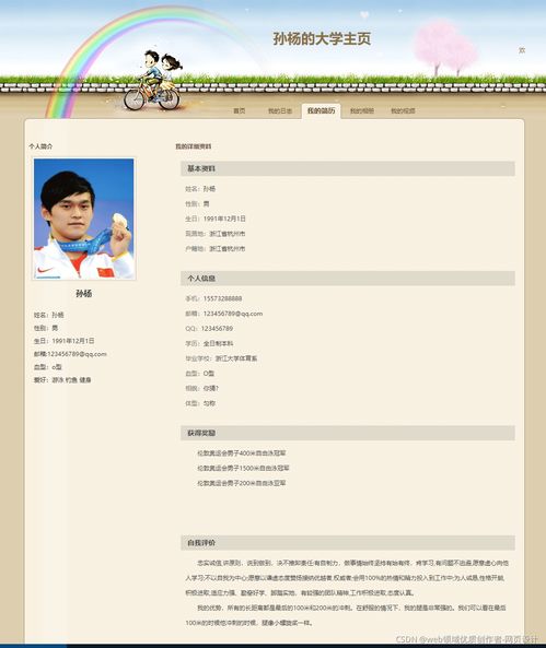 网页设计期末作业个人主页 html5 css大作业 个人博客主页空间 5页